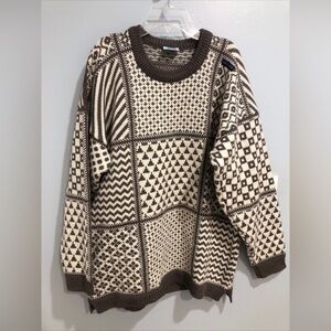 A&E Vintage Mens Sweater Falkland Wool Chunky Knit Oversized Size  L